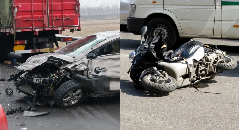 Motorcycle vs Car Accident Statistics Showing Injury and Death Rates